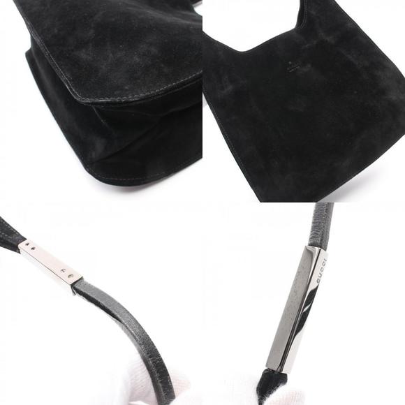 Gucci Shoulder Bag Suede Leather Black - Picture 10 of 10